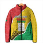 Personalized Burkina Faso Independence Day Padded Jacket Coat Of Arms - Grunge Style