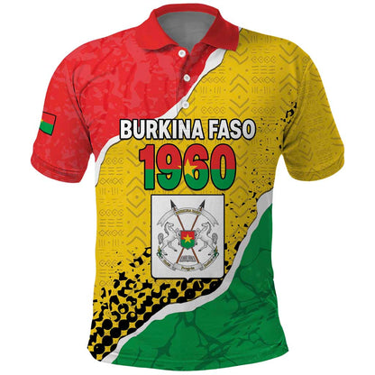 Personalized Happy Burkina Faso Polo Shirt Independence Day - Bogolan Pattern - African Pride