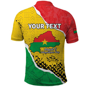 Personalized Happy Burkina Faso Polo Shirt Independence Day - Bogolan Pattern - African Pride