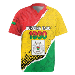 Personalized Happy Burkina Faso Rugby Jersey Independence Day - Bogolan Pattern - African Pride