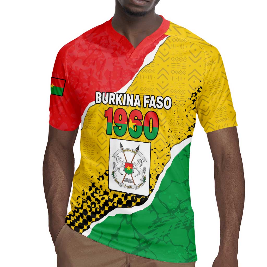 Personalized Happy Burkina Faso Rugby Jersey Independence Day - Bogolan Pattern - African Pride