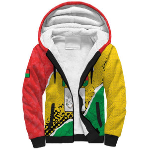 Personalized Happy Burkina Faso Sherpa Hoodie Independence Day - Bogolan Pattern - African Pride