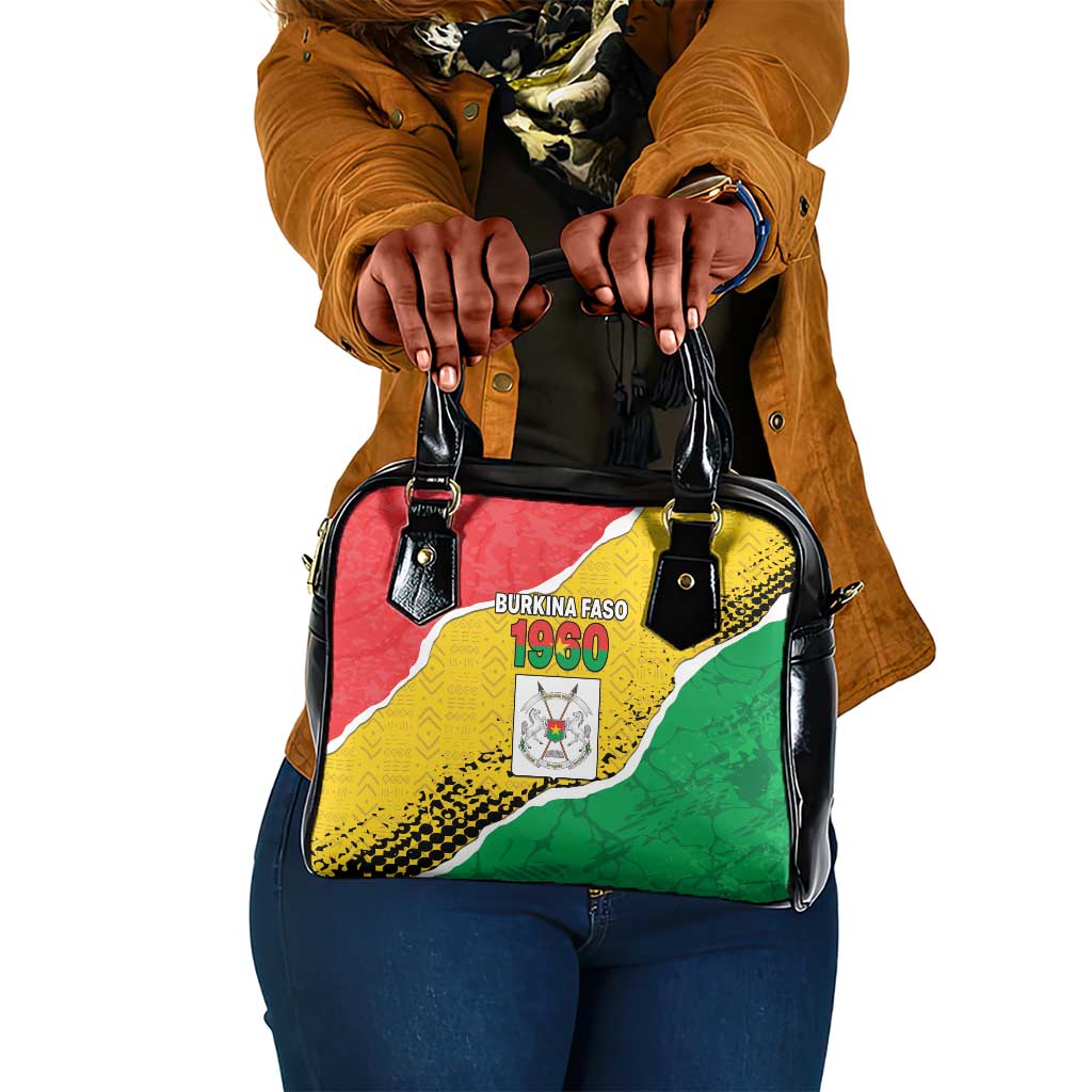 Happy Burkina Faso Shoulder Handbag Independence Day - Bogolan Pattern - African Pride