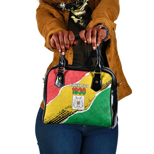 Happy Burkina Faso Shoulder Handbag Independence Day - Bogolan Pattern - African Pride