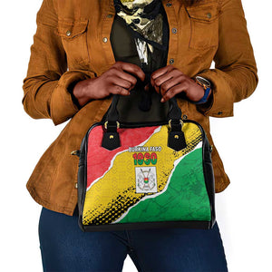 Happy Burkina Faso Shoulder Handbag Independence Day - Bogolan Pattern - African Pride