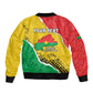 Personalized Happy Burkina Faso Sleeve Zip Bomber Jacket Independence Day - Bogolan Pattern - African Pride