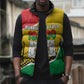 Personalized Burkina Faso Independence Day Sleeveless Puffer Jacket Coat Of Arms - Grunge Style