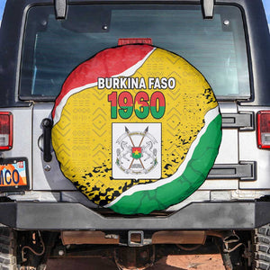 Happy Burkina Faso Spare Tire Cover Independence Day - Bogolan Pattern - African Pride