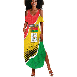 Personalized Happy Burkina Faso Summer Maxi Dress Independence Day - Bogolan Pattern - African Pride