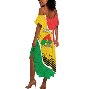 Personalized Happy Burkina Faso Summer Maxi Dress Independence Day - Bogolan Pattern - African Pride