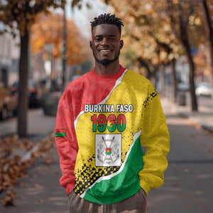 Personalized Happy Burkina Faso Sweatshirt Independence Day - Bogolan Pattern - African Pride