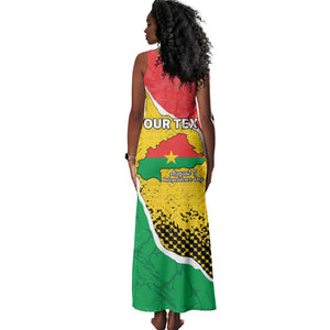 Personalized Happy Burkina Faso Tank Maxi Dress Independence Day - Bogolan Pattern - African Pride