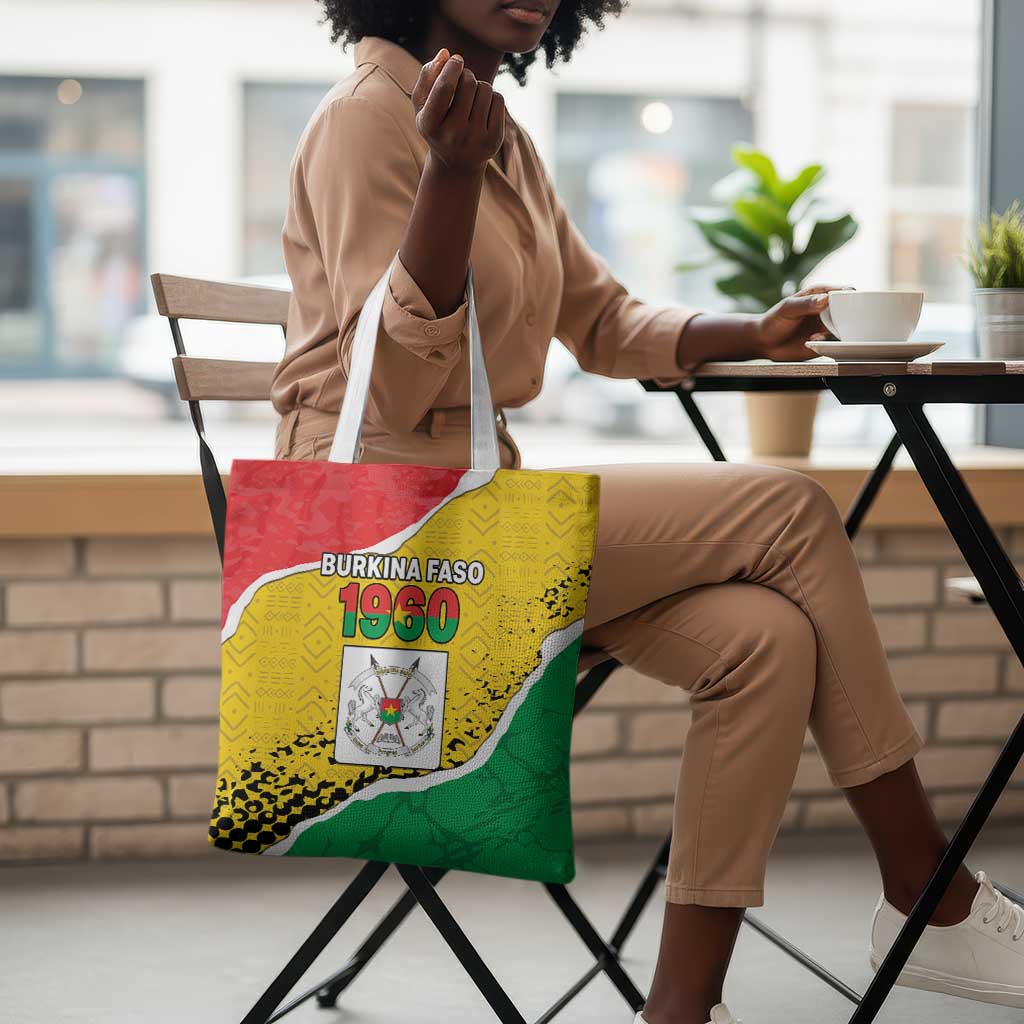 Burkina Faso Independence Day Tote Bag Coat Of Arms - Grunge Style