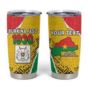 Personalized Happy Burkina Faso Tumbler Cup Independence Day - Bogolan Pattern - African Pride