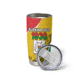 Personalized Happy Burkina Faso Tumbler Cup Independence Day - Bogolan Pattern - African Pride
