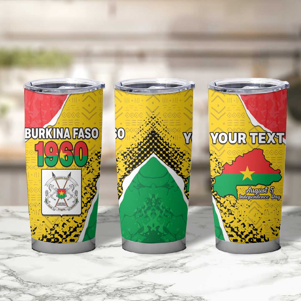 Personalized Happy Burkina Faso Tumbler Cup Independence Day - Bogolan Pattern - African Pride