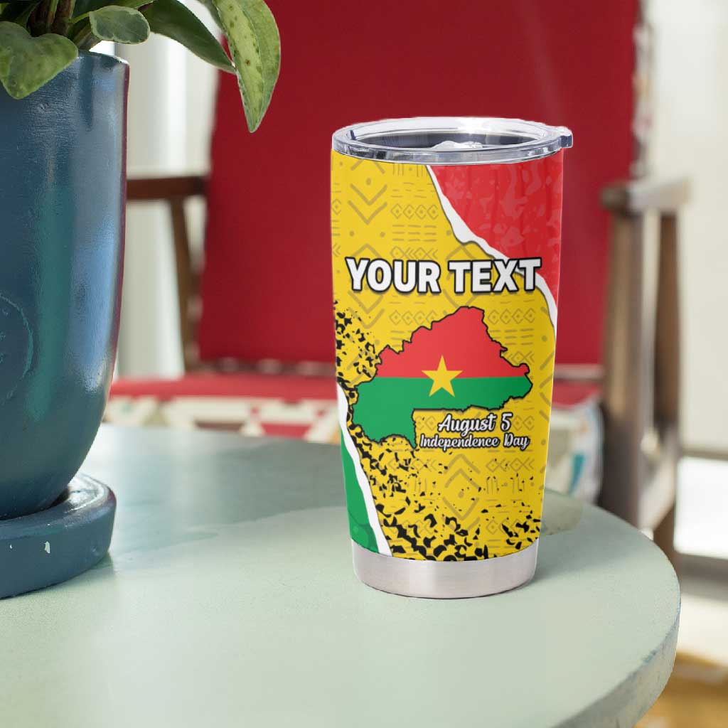 Personalized Happy Burkina Faso Tumbler Cup Independence Day - Bogolan Pattern - African Pride