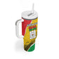 Personalized Happy Burkina Faso Tumbler With Handle Independence Day - Bogolan Pattern - African Pride