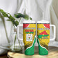Personalized Happy Burkina Faso Tumbler With Handle Independence Day - Bogolan Pattern - African Pride