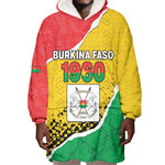 Personalized Happy Burkina Faso Wearable Blanket Hoodie Independence Day - Bogolan Pattern - African Pride
