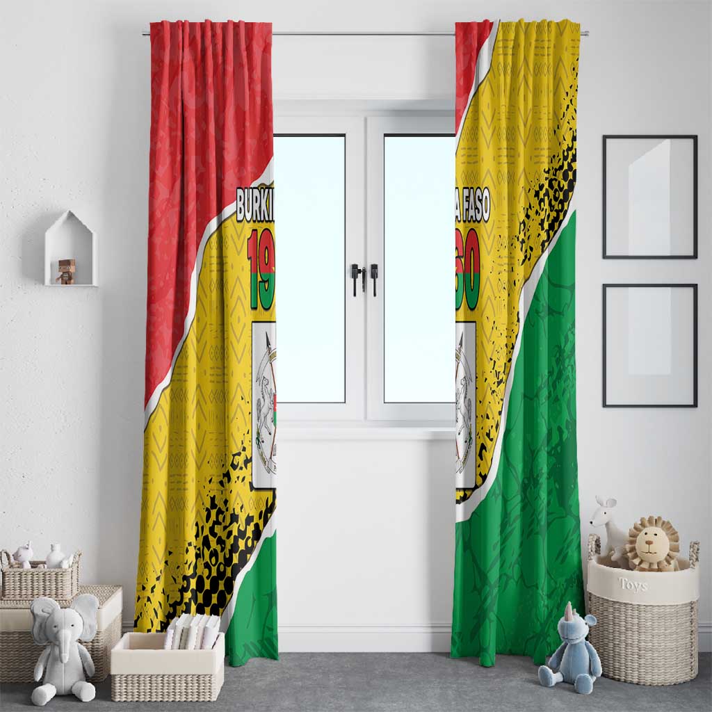 Happy Burkina Faso Window Curtain Independence Day - Bogolan Pattern - African Pride