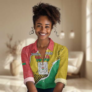 Personalized Happy Burkina Faso Women Casual Shirt Independence Day - Bogolan Pattern - African Pride