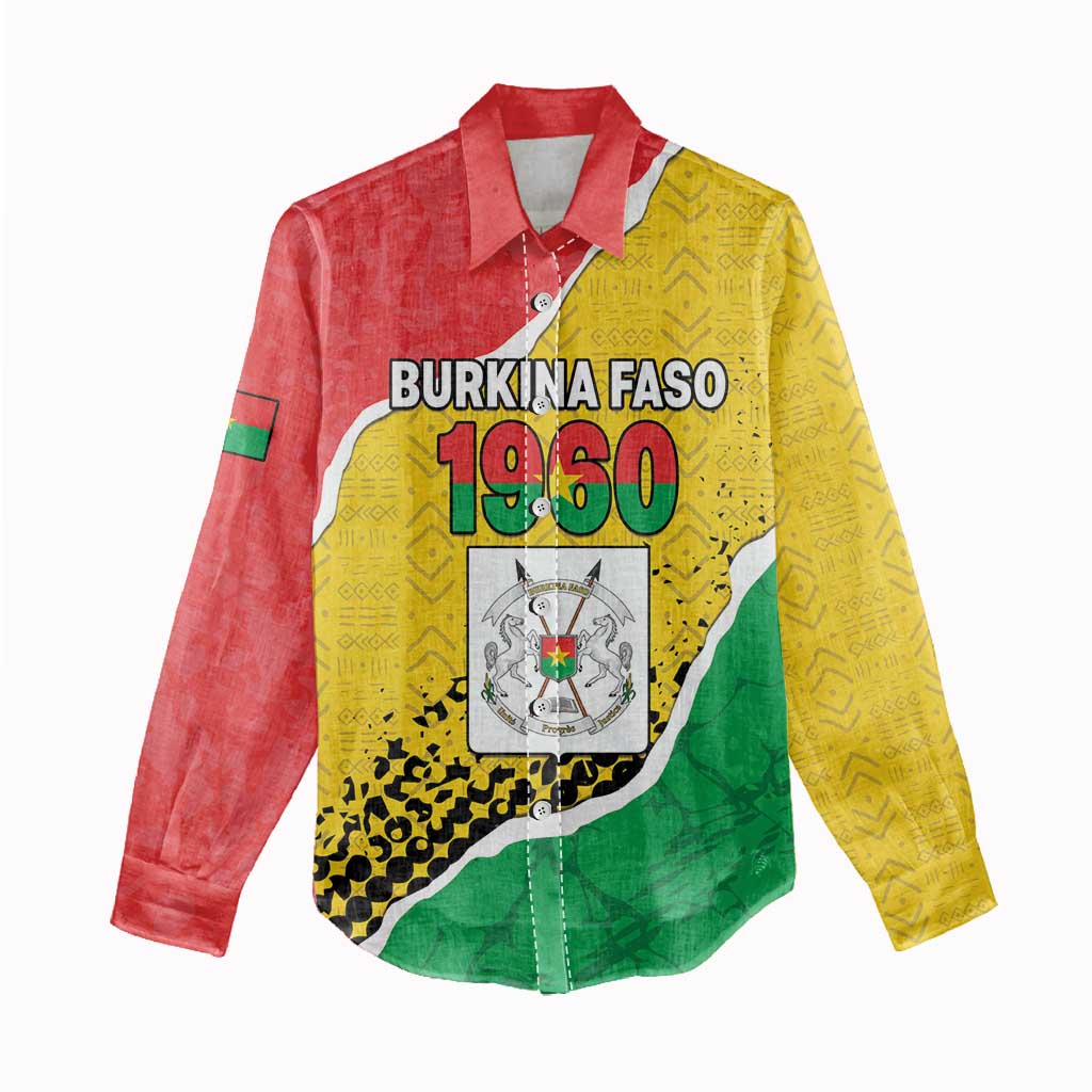 Personalized Happy Burkina Faso Women Casual Shirt Independence Day - Bogolan Pattern - African Pride