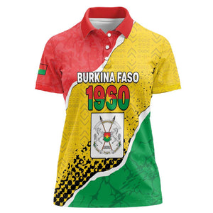 Personalized Happy Burkina Faso Women Polo Shirt Independence Day - Bogolan Pattern - African Pride