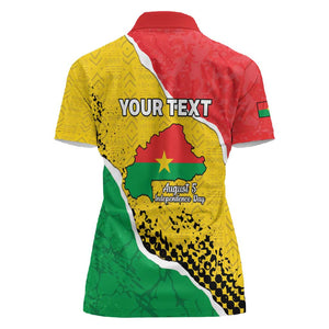 Personalized Happy Burkina Faso Women Polo Shirt Independence Day - Bogolan Pattern - African Pride