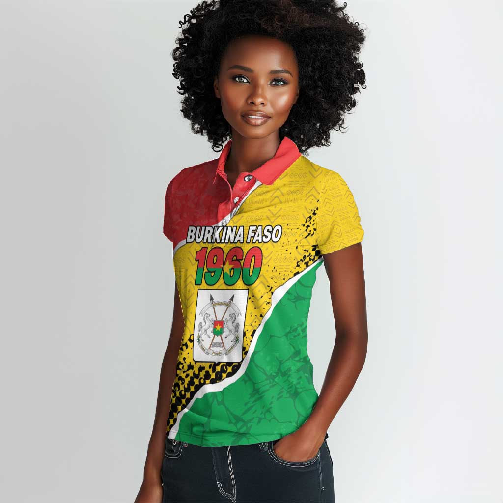 Personalized Happy Burkina Faso Women Polo Shirt Independence Day - Bogolan Pattern - African Pride