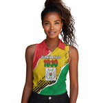 Personalized Happy Burkina Faso Women Sleeveless Polo Shirt Independence Day - Bogolan Pattern - African Pride