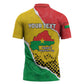 Personalized Burkina Faso Independence Day Zipper Polo Shirt Coat Of Arms - Grunge Style