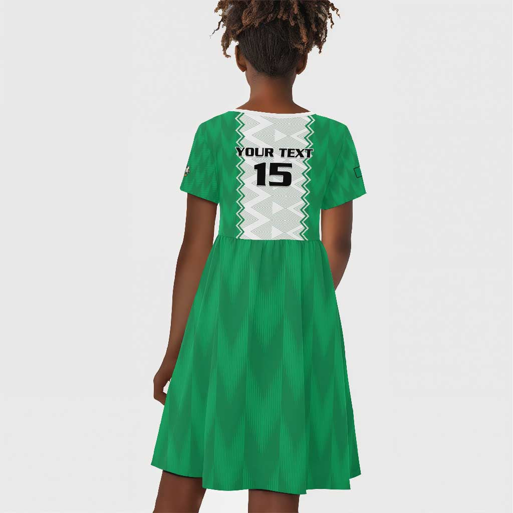 Afro Basketball Custom Nigeria Kid Short Sleeve Dress Go Champions DTigers - African Pride