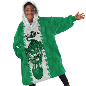Afro Basketball Custom Nigeria Kid Wearable Blanket Hoodie Go Champions DTigers - African Pride