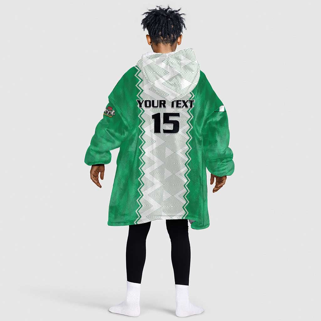 Afro Basketball Custom Nigeria Kid Wearable Blanket Hoodie Go Champions DTigers - African Pride