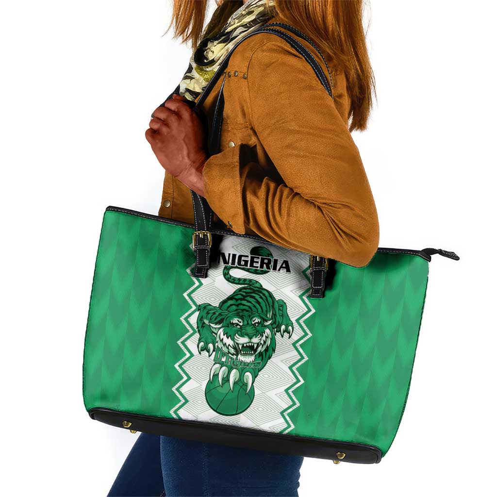 Afro Basketball Nigeria Leather Tote Bag Go Champions DTigers - African Pride