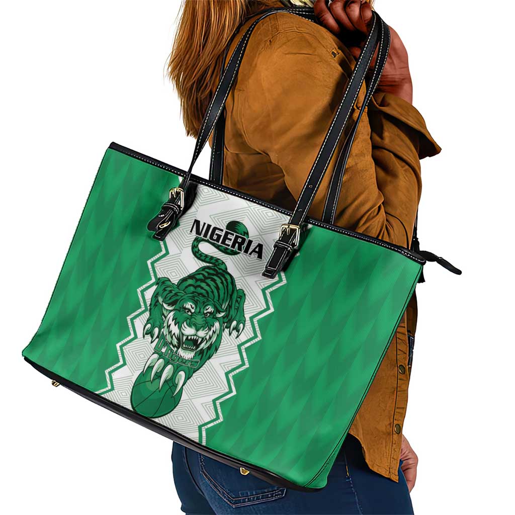 Afro Basketball Nigeria Leather Tote Bag Go Champions DTigers - African Pride