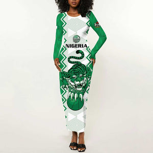 Afro Basketball Custom Nigeria Long Sleeve Bodycon Dress Go Champions DTigers - African Pride