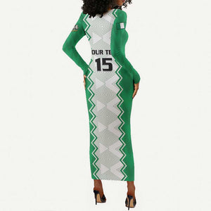 Afro Basketball Custom Nigeria Long Sleeve Bodycon Dress Go Champions DTigers - African Pride