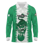 Afro Basketball Custom Nigeria Long Sleeve Polo Shirt Go Champions DTigers - African Pride