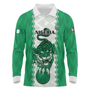 Afro Basketball Custom Nigeria Long Sleeve Polo Shirt Go Champions DTigers - African Pride