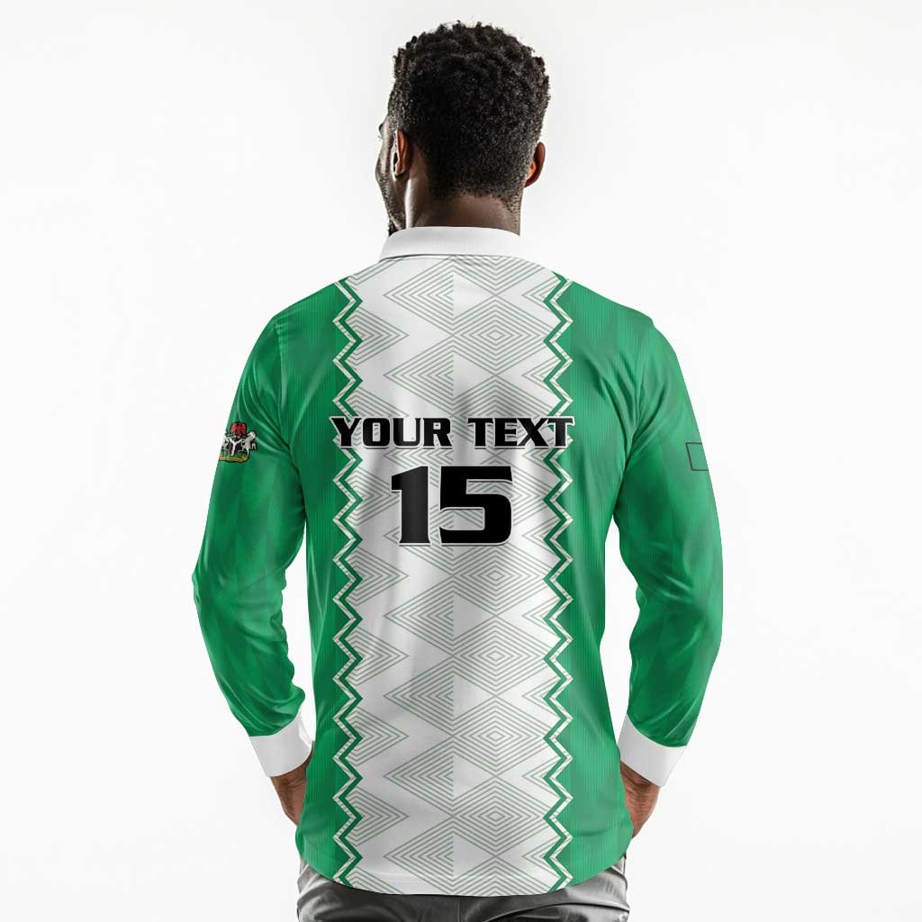 Afro Basketball Custom Nigeria Long Sleeve Polo Shirt Go Champions DTigers - African Pride