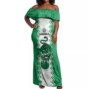 Afro Basketball Custom Nigeria Off Shoulder Maxi Dress Go Champions DTigers - African Pride