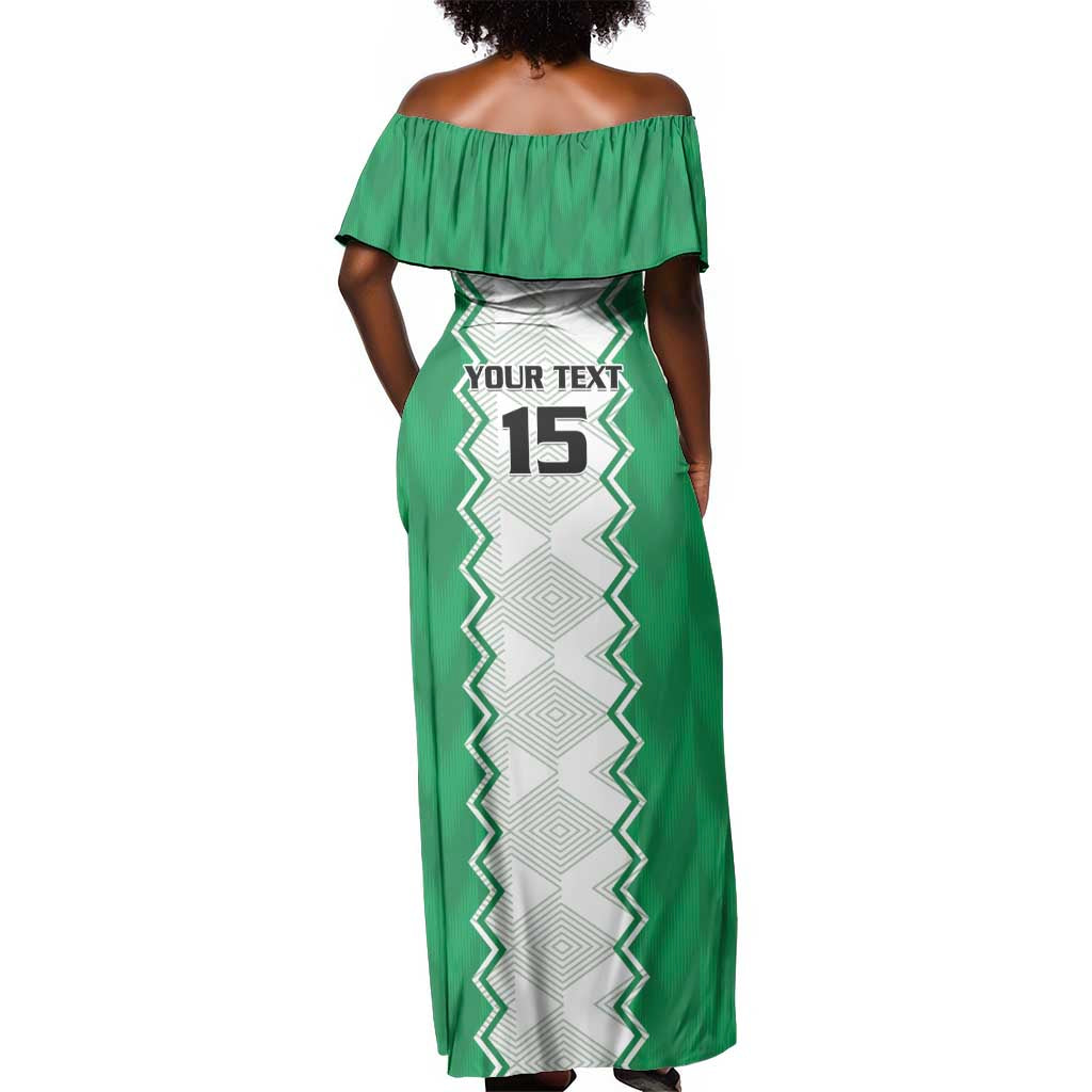 Afro Basketball Custom Nigeria Off Shoulder Maxi Dress Go Champions DTigers - African Pride