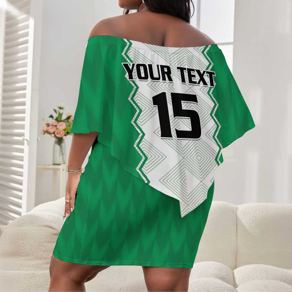 Afro Basketball Custom Nigeria Off Shoulder Short Dress Go Champions DTigers - African Pride