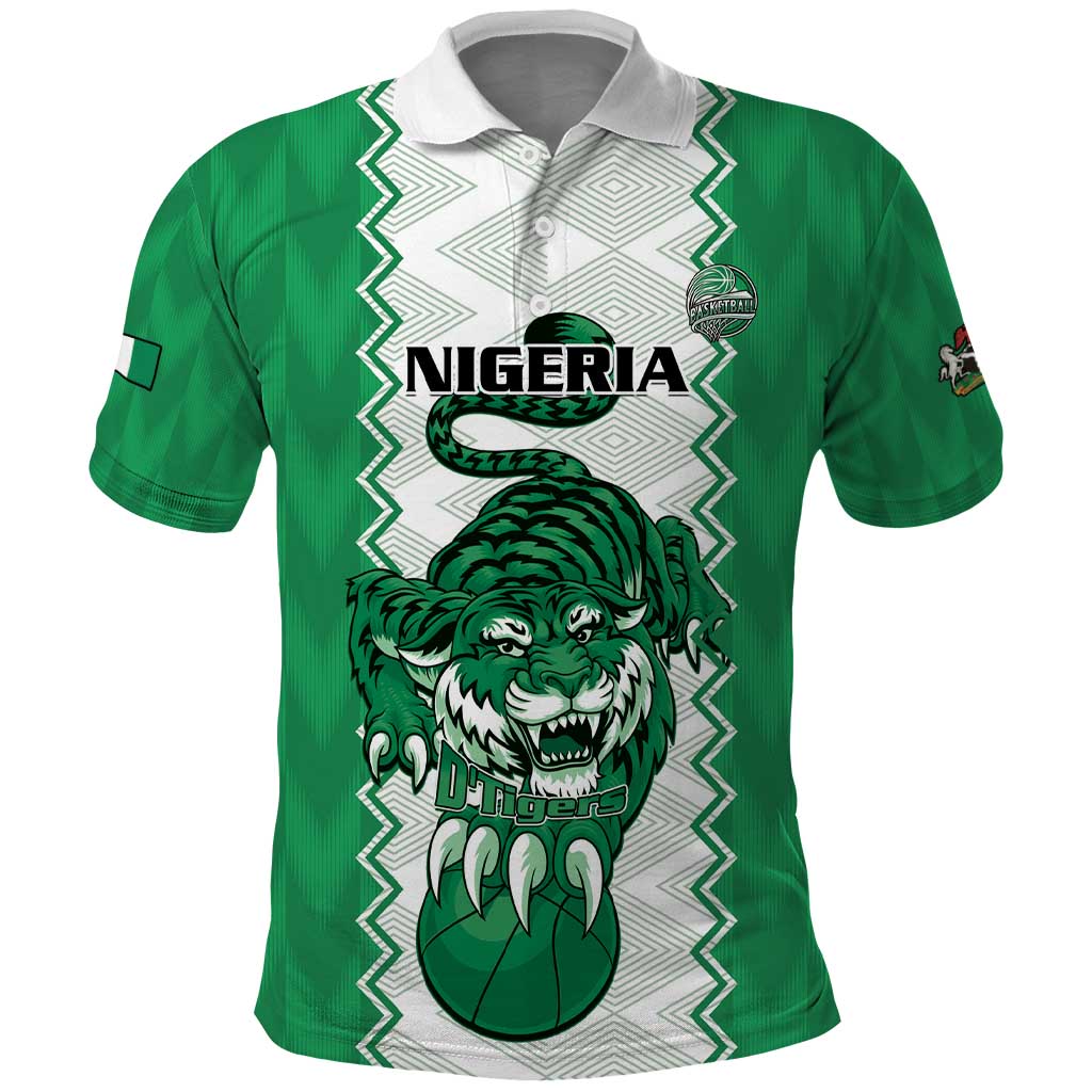 Afro Basketball Custom Nigeria Polo Shirt Go Champions DTigers - African Pride