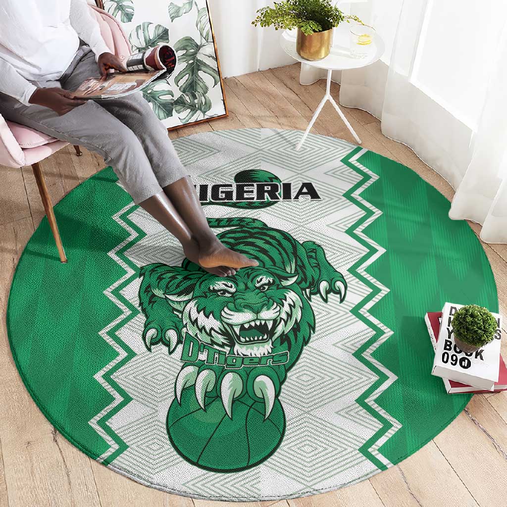 Afro Basketball Nigeria Round Carpet Go Champions DTigers - African Pride