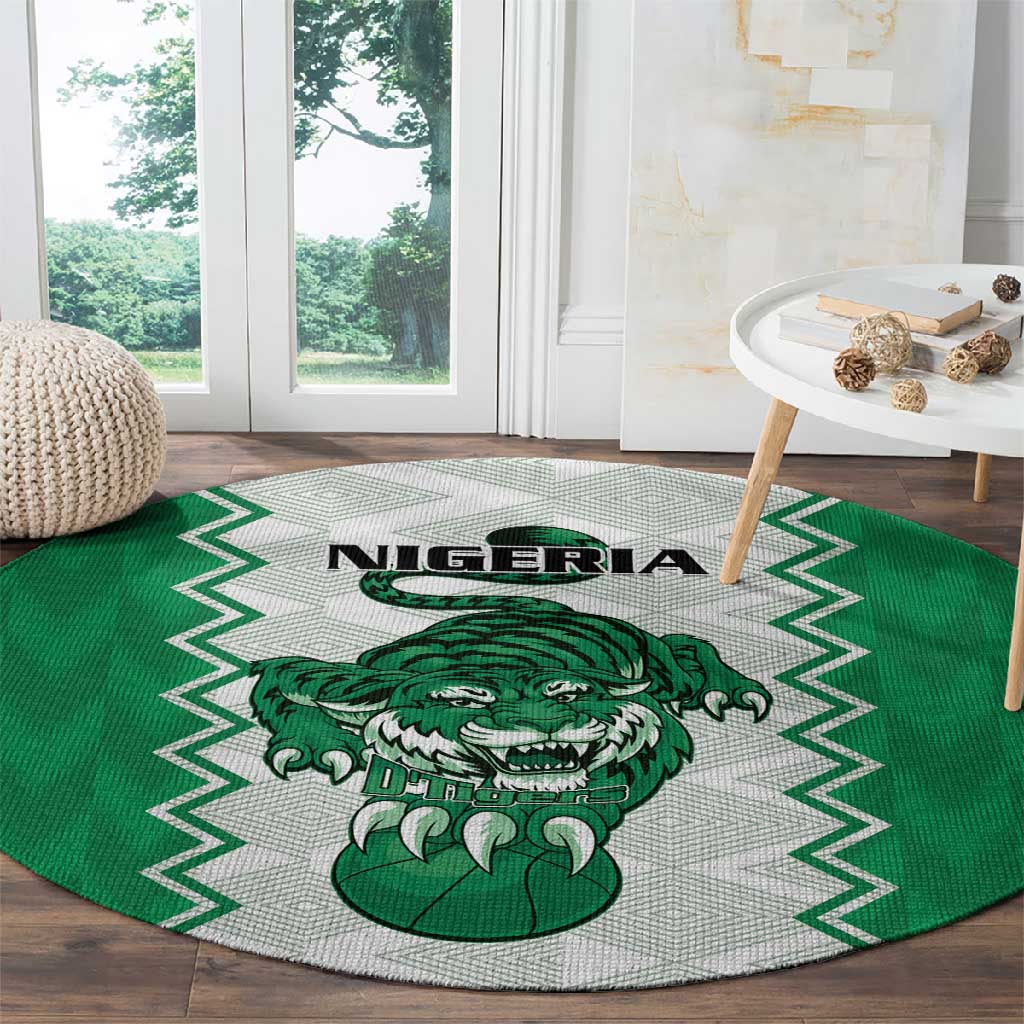 Afro Basketball Nigeria Round Carpet Go Champions DTigers - African Pride