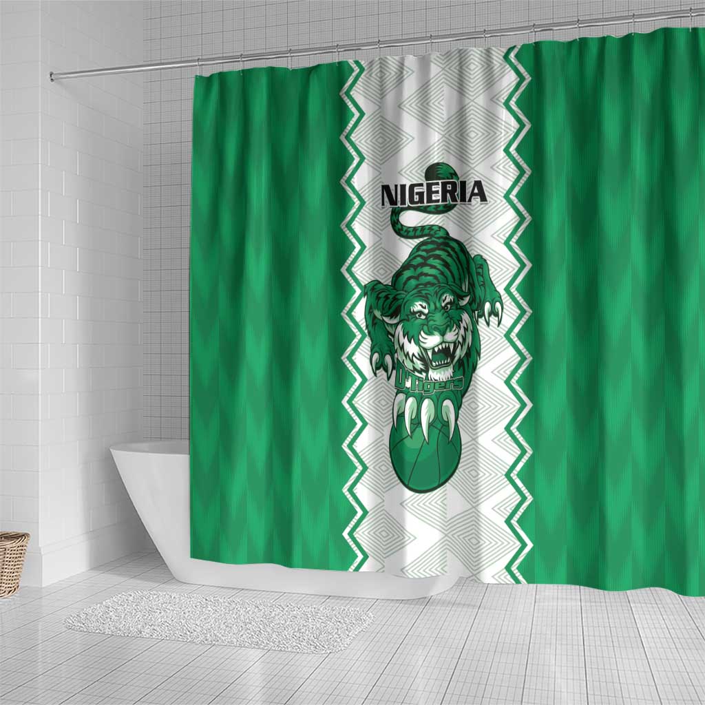 Afro Basketball Nigeria Shower Curtain Go Champions DTigers - African Pride