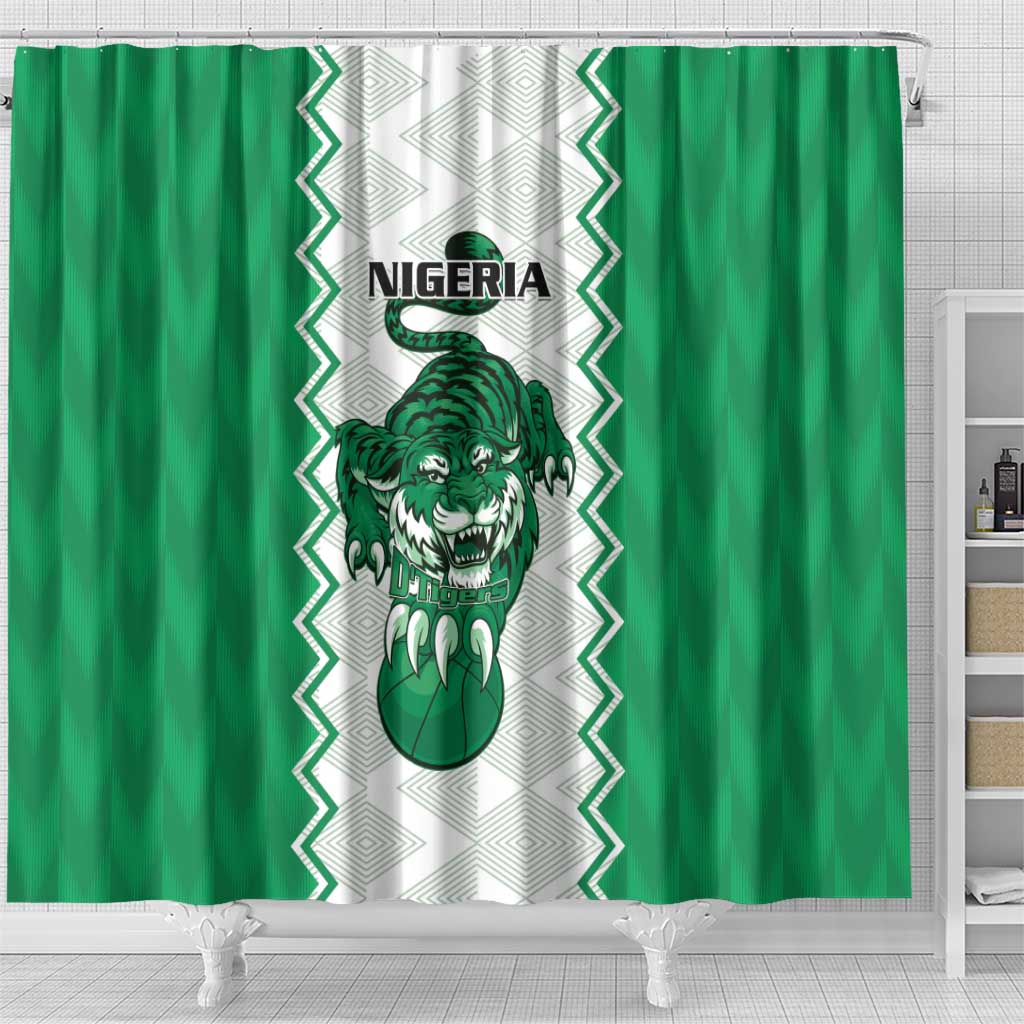 Afro Basketball Nigeria Shower Curtain Go Champions DTigers - African Pride